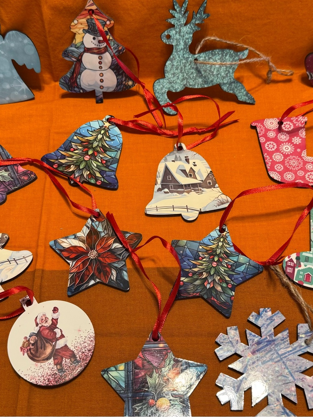 MDF Sublimated Holiday Decorative Ornaments Set